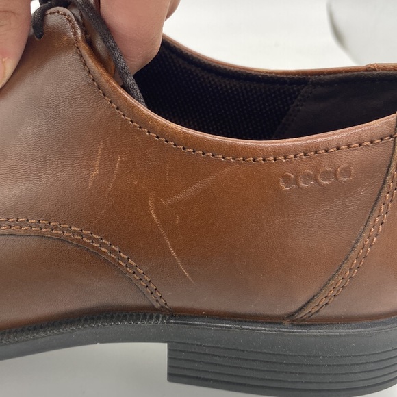 Ecco Dress Shoes Oxfords Derbys Brown Mens Size 43 9 9.5 - Picture 13 of 14